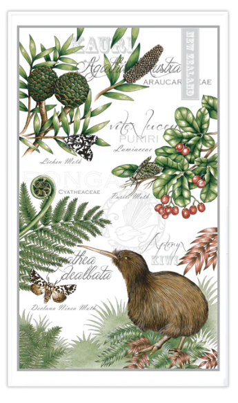Kiwis and Ferns Tea Towel